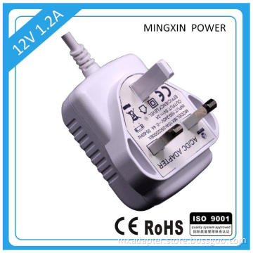 UK plug Max 15W 12v1.2a ac dc power adapter for set top box router desk lamp